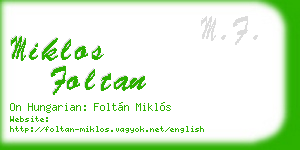 miklos foltan business card