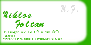 miklos foltan business card